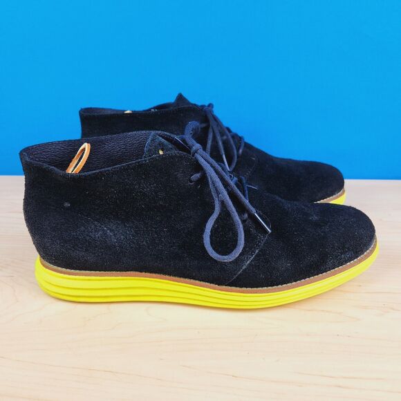 Cole Haan Lunargrand Mens Size 11 Boots Black‎ Suede Yellow Chukka Boots C11185 main image 11